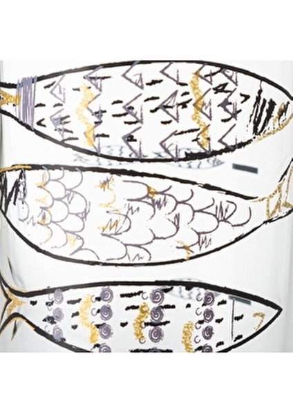 Gold Fısh Rakı Bardağı Seti 6lı -200ML