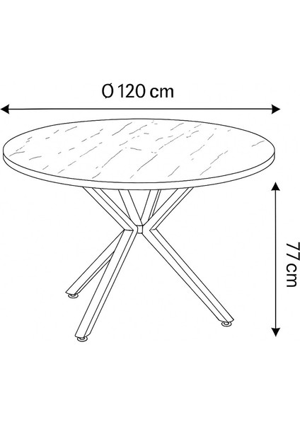 Zenit Plus Açılır Yuvarlak Masa Takımı – Siyah Mermer Krom Ayak – Ø120→160 Cm, 4 Sandalye indirimleri