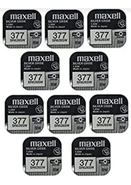 SR626SW Ag4 377 Numara Saat ve Cihaz Pili 10 Adet Son Kullanma Tarihi 2024