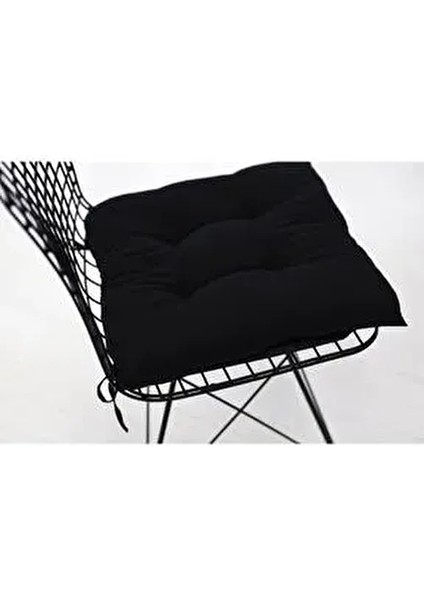 Pofuduk Siyah Kare Sandalye Minderi 40 x 40 cm