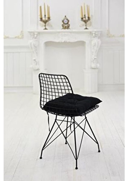 Pofuduk Siyah Kare Sandalye Minderi 40 x 40 cm modelleri