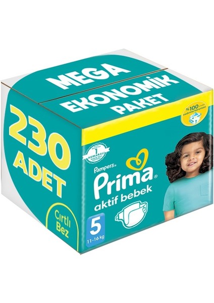 Bebek Bezi Beden:5 (11-16KG) Junior 230 Adet Mega Ekonomik Pk
