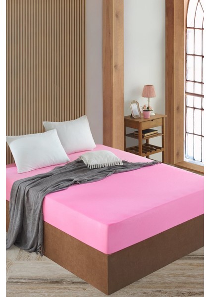 Battal ve Büyük Yataklar Için Lastiksiz Düz Renk Çarşaf 240X260 cm