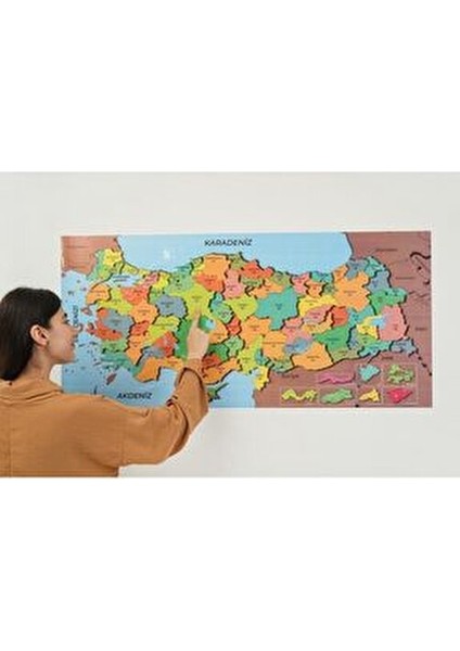 Renkli Türkiye ve Dünya Haritası Seti Statik Akıllı Kağıt Tahta