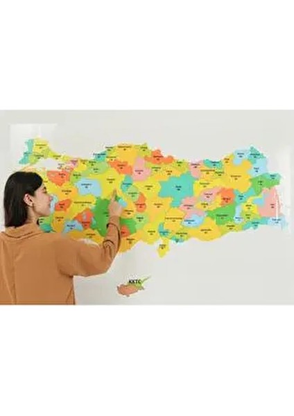 Renkli Baskı Türkiye Haritası 150X87CM Ölçüler ile Canlı Renkler ve Detaylar fiyatları