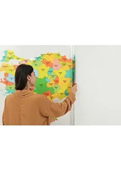 Renkli Baskı Türkiye Haritası 150X87CM Ölçüler ile Canlı Renkler ve Detaylar modelleri