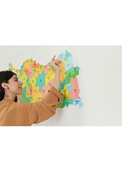 Renkli Baskı Türkiye Haritası 150X87CM Ölçüler ile Canlı Renkler ve Detaylar indirimleri