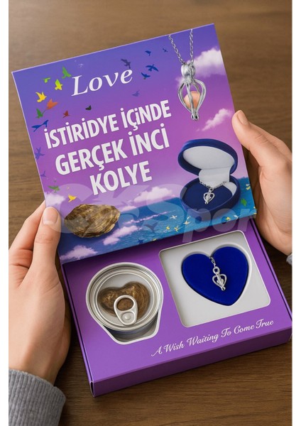 Gerçek Beyaz İnci Kolye – 925 Ayar Gümüş, Aşk İncileri Koleksiyonu, 1 Karat Zarif Tasarım