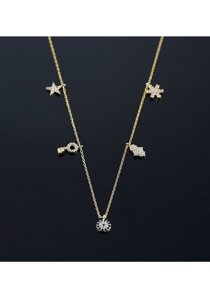 925 Ayar Gümüş ve Altın Kaplama Özel Tasarım Kolye – Şans Koleksiyonu, Zarif Takı fiyatları