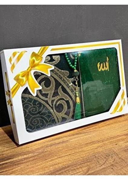 Tafta Saçaklı Yeşil Seccade, Yasin, Tesbih Seti