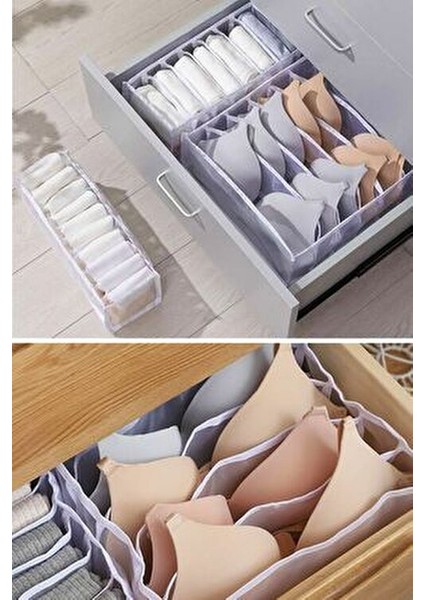 2 Adet 8 Bölmeli Sütyen Düzenleyici Akordiyon Dolap ve Çekmece Içi Organizeri modelleri