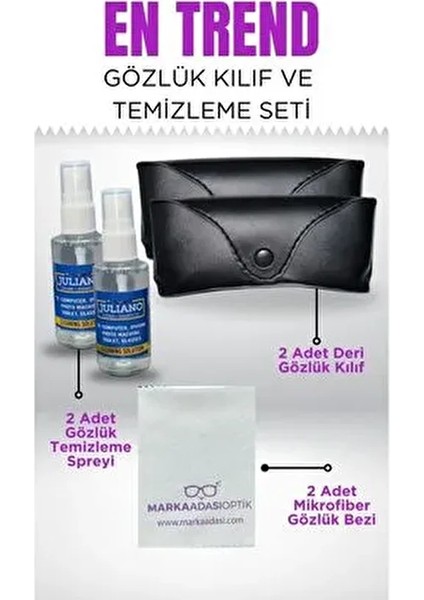 2li Gözlük Kılıfı, Silme Bezi Ve Temizleme Seti