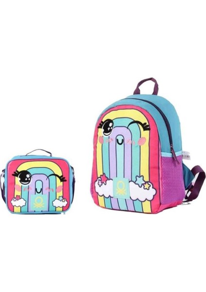 . Gökkuşağı Desenli Kız Çocuk Anaokul Çantası