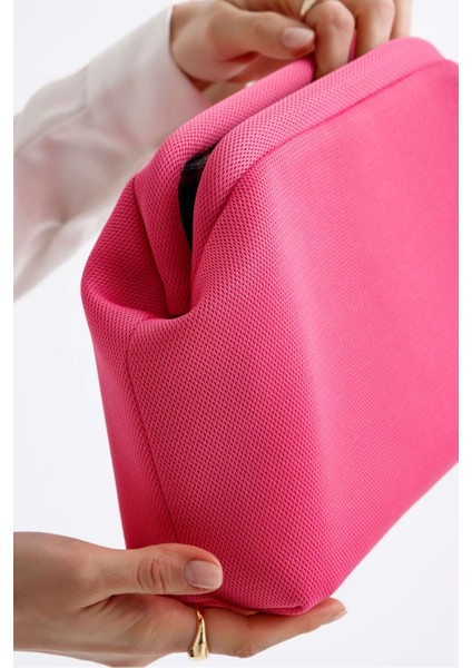 Kadın Pembe Clutch Portföy El Çantası