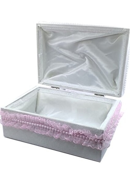 Bebek Bakım Seti Kadife Kumaş Kaplamalı Ahşap Sandık Kız Pembe fiyatları