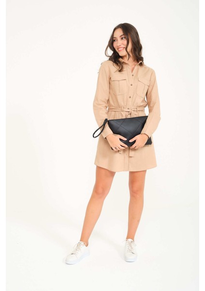 Simfa Siyah Kapitone Deri Clutch El Çantası