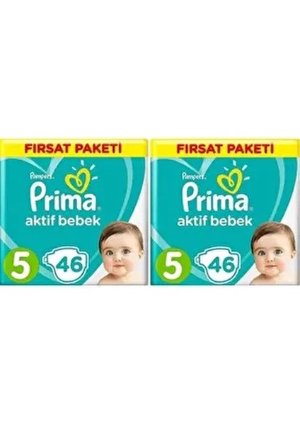 Aktif Bebek 5 Numara Fırsat Paketi 46X2=92 Adet
