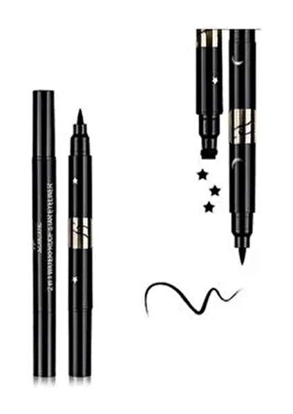 Çift Uçlu Eyeliner Mat ve Suya Dayanıklı 2 ml Siyah Renkli Profesyonel Makyaj İçin