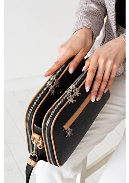 Kadın 5 Bölmeli Ayarlanabilir Uzun Askılı Omuz ve Çapraz Çantası Postacı Çantası fiyatları