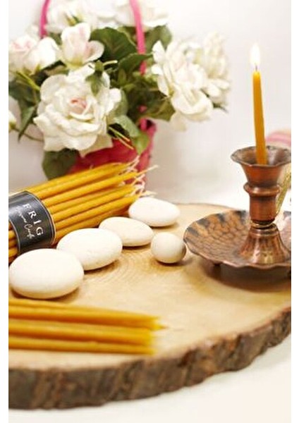 Dilek Tören Ritüel Balmumu Mum 10 Adet 20 cm Çap 4-6 mm Beewax