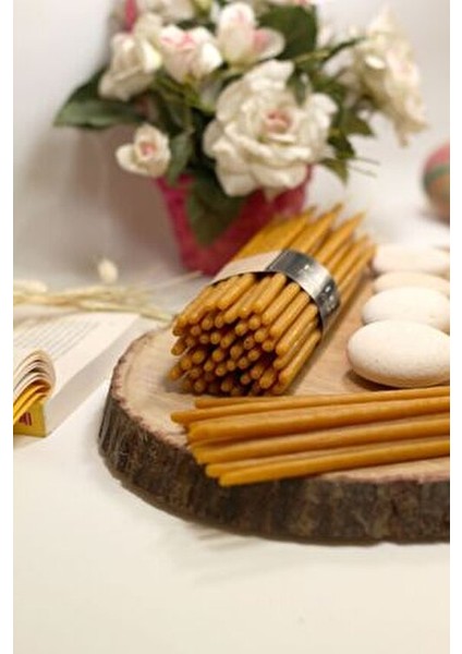 Dilek Tören Ritüel Balmumu Mum 10 Adet 20 cm Çap 4-6 mm Beewax