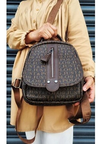 Kadın Monogram Baskılı Sırt ve Omuz Çantası Günlük Kullanım Için modelleri