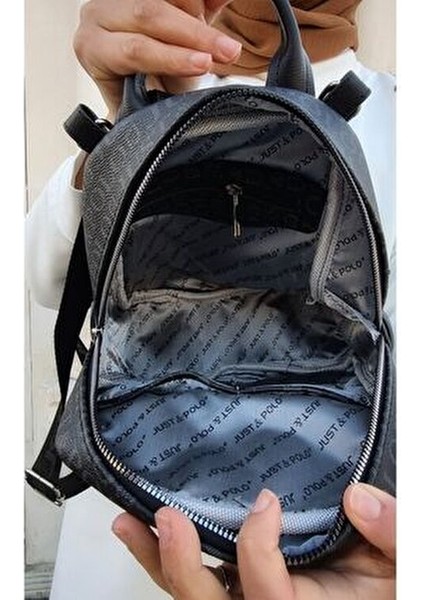 Kadın Monogram Baskılı Sırt ve Omuz Çantası Günlük Kullanım Için