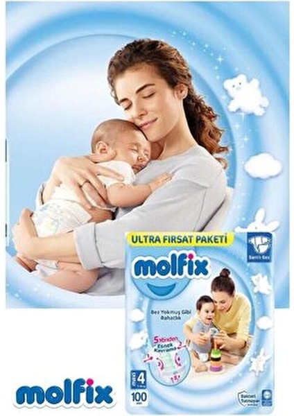 Bebek Bezi Ultra Fırsat Paketi Maxi 4 Numara 100 Adet x 2 Paket indirimleri