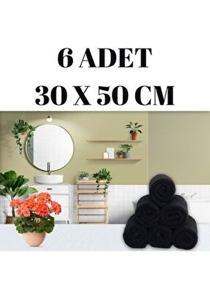 %100 Pamuk El Yüz Havlusu 6'lı Siyah Havlu Seti 30X50 Spor Misafir Mutfak Havlusu fiyatları