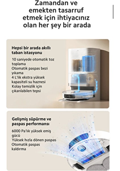 Premium Akıllı Robot Süpürge - Üstün Çekim Gücü Performansı - Halı Tanıma & Kendini Temizleme fiyatları