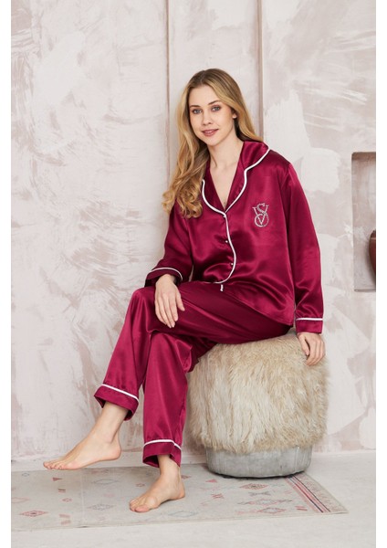 Vip Secret Kadın Ipeksi Saten Pijama Takımı