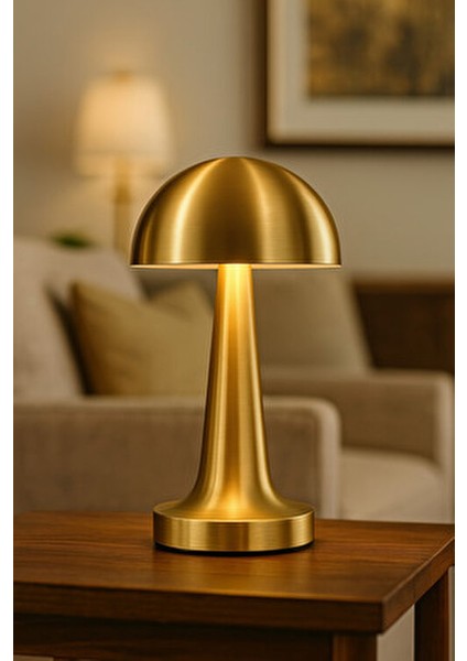 3 Renk Yanma Modlu Mantar Gold Renk Masa Lambası fiyatları