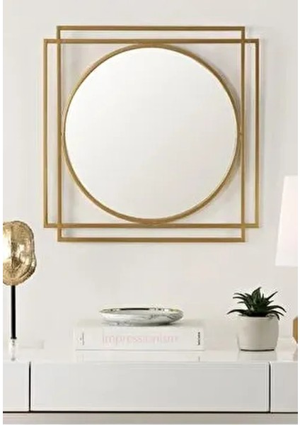 Drax Gold Metal Dekoratif Dresuar Aynası