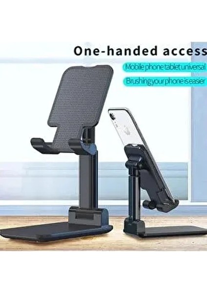 Profesyonel Tablet ve Telefon Tutucu Stand 2 Kademeli Uzunluk Ayarlı Siyah