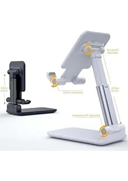 Profesyonel Tablet ve Telefon Tutucu Stand 2 Kademeli Uzunluk Ayarlı Siyah fiyatları