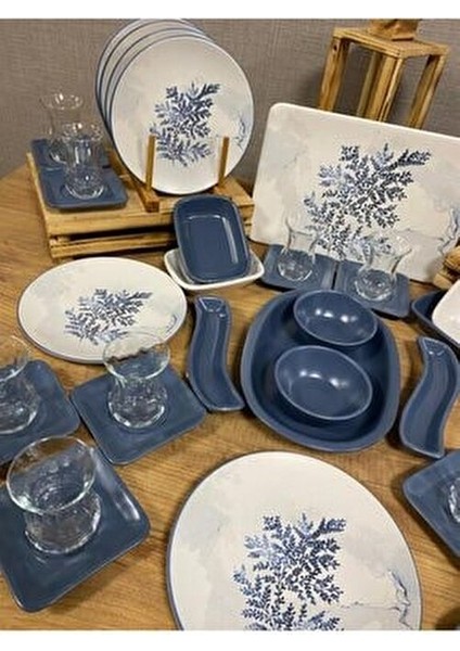 12 Kişilik Kahvaltı Takımı 46 Parça Seramik Yuvarlak Beyaz modelleri