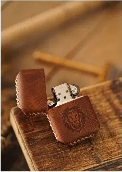 El Yapımı Hakiki Deri Zippo Tarzı Çakmak Isme Özel Babalar Günü