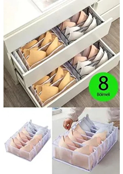 8 Bölmeli Sütyen Düzenleyici Akordiyon Dolap ve Çekmece Içi Organizeri