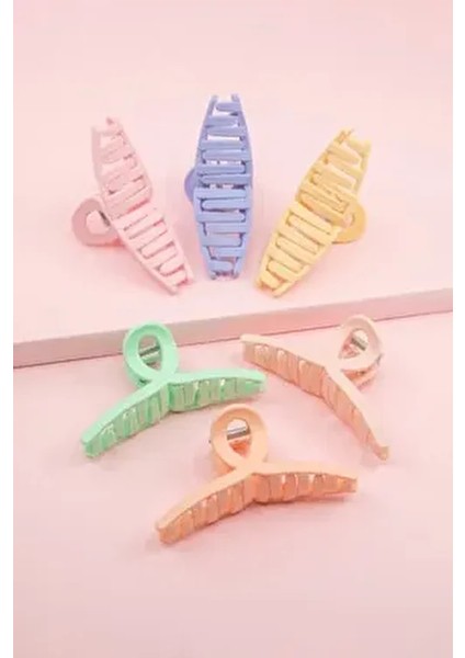 Kadın 6'lı Renkli Fiyonk Mandal Toka Seti