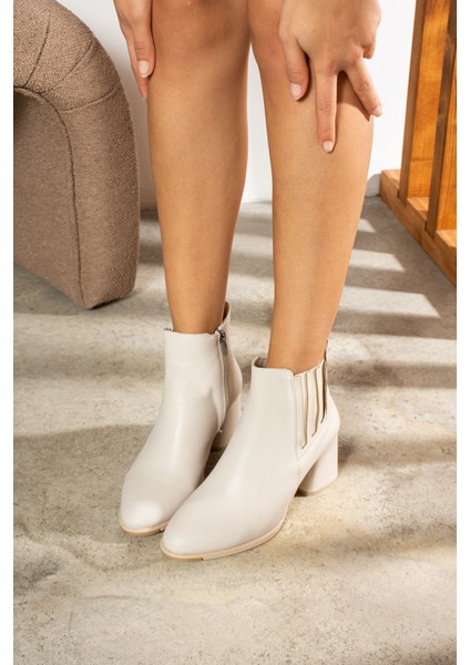 Günlük Kadın Bot Kalın Topuklu Fermuarlı Lastik Tırtık Kaymaz Taban Tüylü Astar Bootie 2407 modelleri