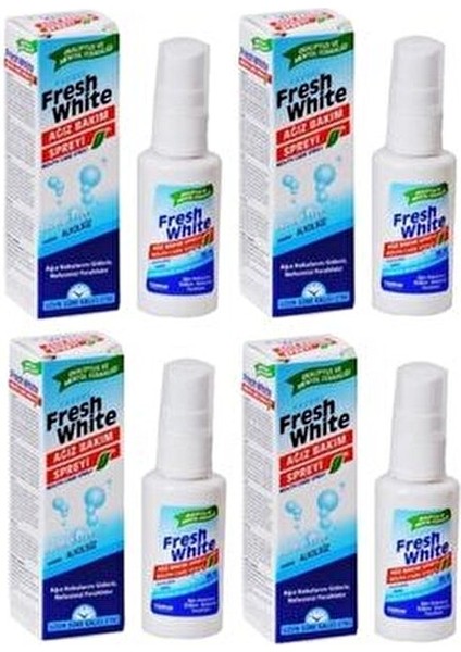 Fresh White Ağız Kokusu Giderici Önleyici Sprey 4 Adet 30 ml modelleri