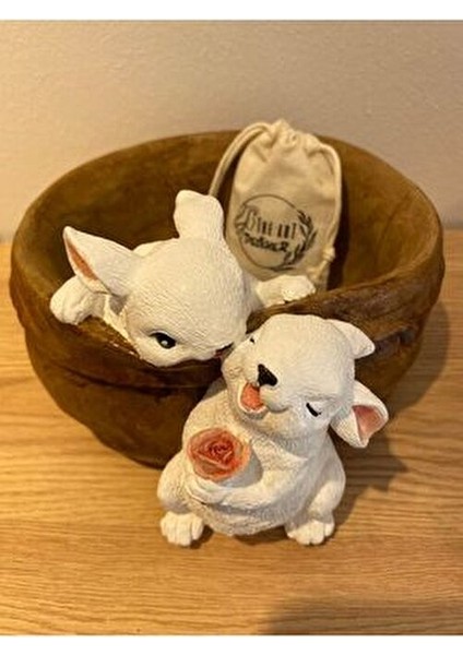 Sevgili Tavşanlar Saksı Çiçekli Tavşan Biblo fırsatları