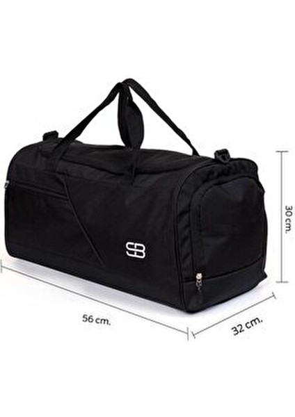 Ayakkabı Gözlü Termoslu Büyük Boy Unisex Siyah Spor Fitness ve Seyahat Çantası modelleri