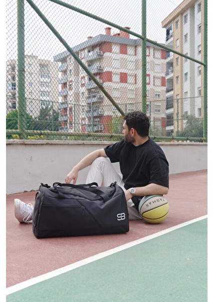 Ayakkabı Gözlü Termoslu Büyük Boy Unisex Siyah Spor Fitness ve Seyahat Çantası fırsatları