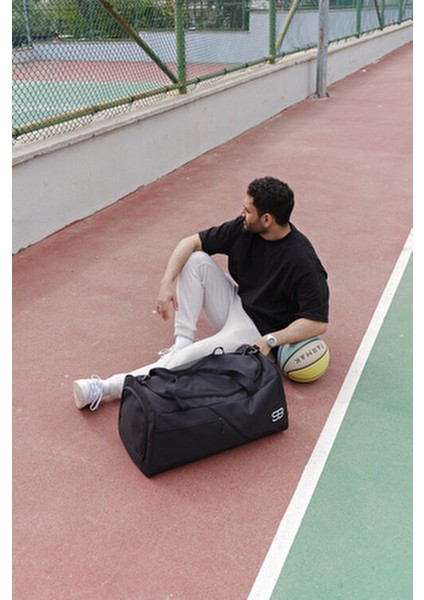 Ayakkabı Gözlü Termoslu Büyük Boy Unisex Siyah Spor Fitness ve Seyahat Çantası indirimleri