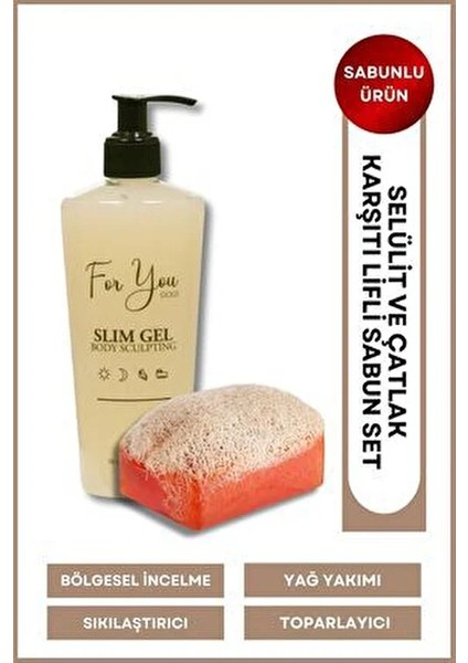 Slim Jel Inceltici - Sıkılaştırıcı - Yağ Yakıcı- Çatlak Karşıtı ve Selülit Kremi & Kabak Lifli Sabun