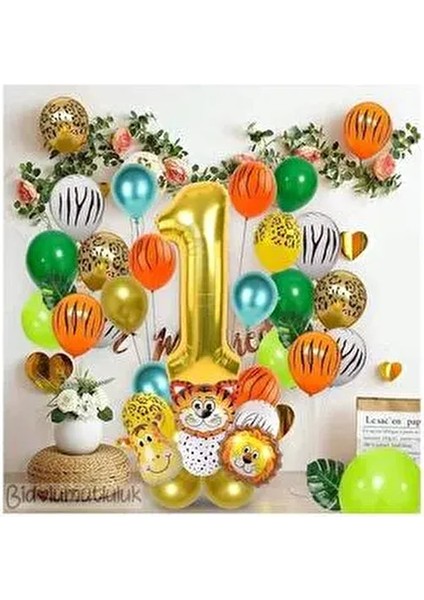 Safari Temalı Balon Dogum Günü Konsepti