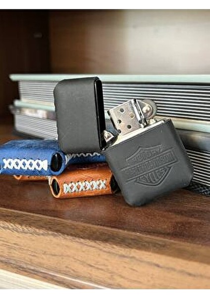 El Yapımı Hakiki Deri Zippo Çakmak Rüzgar Geçirmez Taşınabilir Tasarım ile Şık Kullanım modelleri