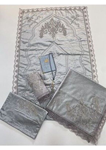 6 Parça Seccade Takımı Çeyizlik Bohça Kutulu Kadife Güpürlü Gelin Damat Seti fiyatları