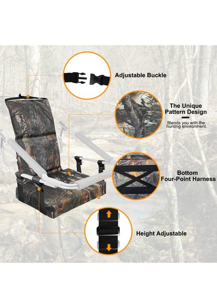 46X31X59CM Su Geçirmez Ağaç Standı Sandalye Minderi Açık Hava Dağcılık Tırmanışı Için-Fındık Kamuflaj (Yurt Dışından) fiyatları